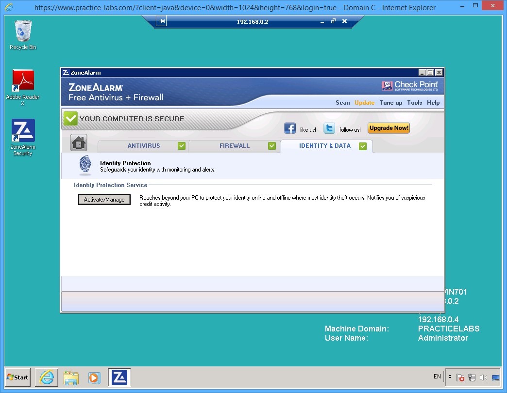 Practice Labs screenshot.